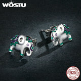925 Sterling Silver Mini Elephant Stud Earrings for Women