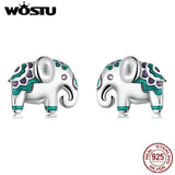 925 Sterling Silver Mini Elephant Stud Earrings for Women