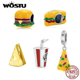 925 Silver Fast Food Charm Beads for DIY Bracelets FIC2016
