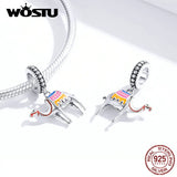 925 Silver Desert Camels Dangle Charms for Bracelet Pendant Necklace