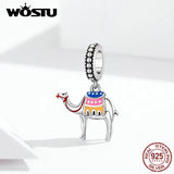 925 Silver Desert Camels Dangle Charms for Bracelet Pendant Necklace