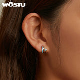 925 Silver Devil Eye Shell Pearl Stud Earrings Women Party Jewelry