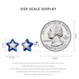 925 Silver Double Star Zircon Ear Studs