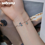 925 Silver Dragonfly Bracelet Blue-Green Enamel Women's Jewelry