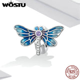 925 Silver Dragonfly Flower & bird Beads Charms for Bracelet Necklace