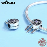 925 Sterling Silver Dream Catcher Charms CZ Bead for Bracelet Bangle Pendant