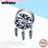 925 Sterling Silver Dream Catcher Charms CZ Bead for Bracelet Bangle Pendant