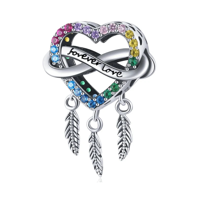 925 Silver Dream Catcher Snake Fatimid Eye Opal Sun Charm for Bracelet