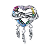 925 Silver Dream Catcher Snake Fatimid Eye Opal Sun Charm for Bracelet