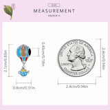 925 Silver Hot Air Balloon Rainbow Beads for Charm Necklace DIY