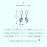 925 Silver Dreamy Opal Conch Ear Clips 8mm Ear Buckle for Women