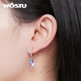925 Silver Dreamy Opal Conch Ear Clips 8mm Ear Buckle for Women