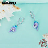 925 Silver Dreamy Opal Conch Ear Clips 8mm Ear Buckle for Women