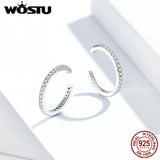 925 Sterling Silver Ear Cuff Clip Earrings Round Zircon Without Piercing