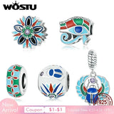 925 Silver Egypt Flower Charms Eye of Horus Pendants DIY Bracelet Jewelry