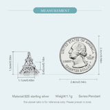 925 Silver Eiffel Tower Charm Vintage Zircon Pave Bead