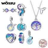 925 Sterling Silver Enamel Marine Charm for Bracelets Jewelry