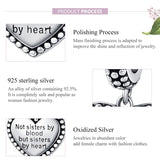925 Silver Engraved Family Heart Pendant Charm Bracelet Love Pendant