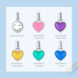 925 Silver European Bangle Bracelet with Rainbow Heart Charms for Women