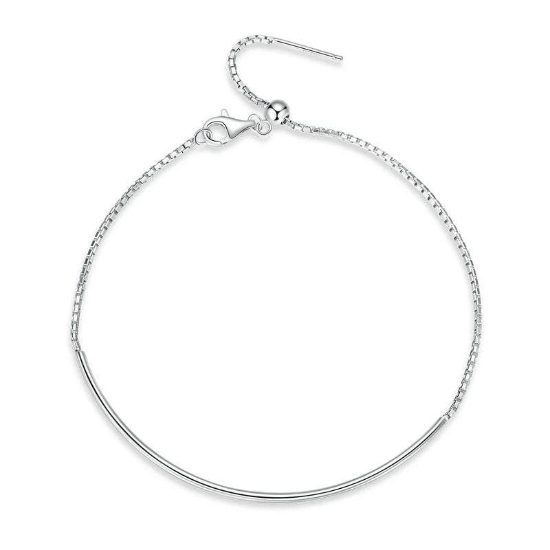925 Silver European Bangle Bracelet with Rainbow Heart Charms for Women