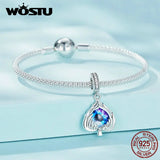 925 Sterling Silver Evil Eye Hanging Bead with Resin for Women Bracelet Necklace