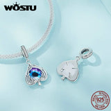 925 Sterling Silver Evil Eye Hanging Bead with Resin for Women Bracelet Necklace