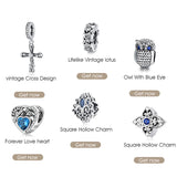 925 Sterling Silver Evil Eyes Fatima Hand Hamsa Pendant Vintage Heart Beads