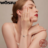 925 Silver Fatima Hand Hamsa Eye Bracelet Zircon Chain Link Bangle
