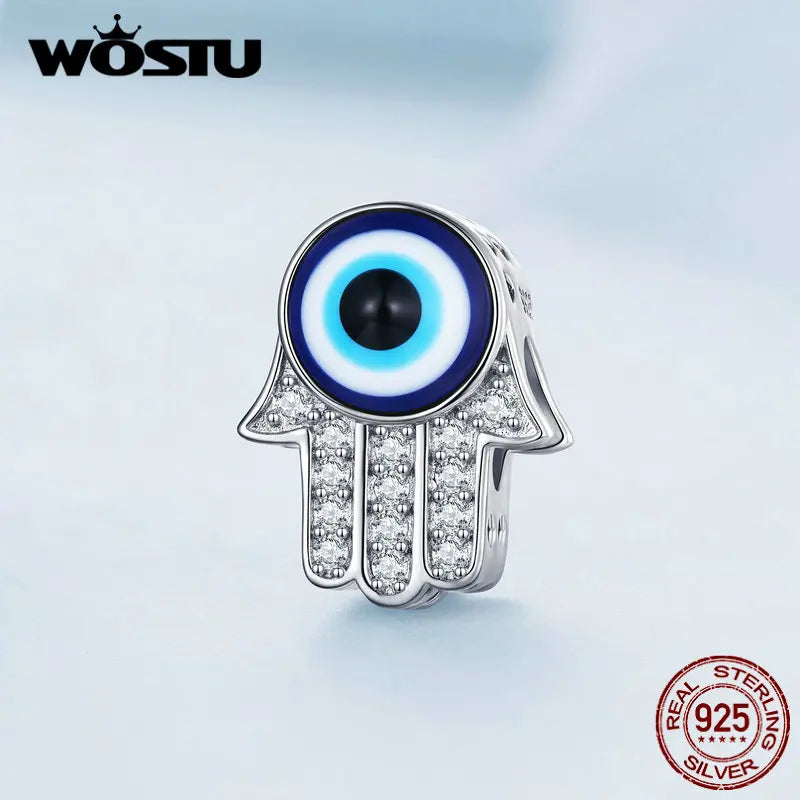 925 Silver Fatima's Hand Zircon Charm Women