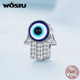 925 Silver Fatima's Hand Zircon Charm Women
