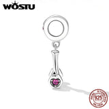 925 Silver Fitness Dumbbell Pendant Charms Sporty Women Fit DIY Jewelry