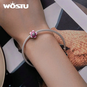 925 Silver Rose Flower Charm for Bracelet & Necklace
