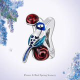 925 Silver Flower & Bird Charms Beads Pendant for Bracelet Necklace