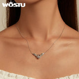 925 Silver Fly Wing Necklace with Zircon for Women