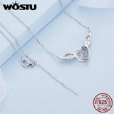 925 Silver Fly Wing Necklace with Zircon for Women