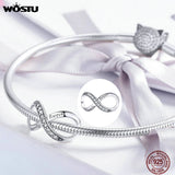 925 Silver Infinity Love Charms Bead Family Bracelet Pendant