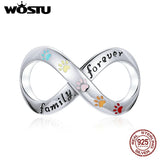 925 Silver Forever Family Infinity Love Charm Bead Bracelet Pendant