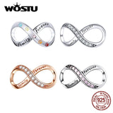 925 Silver Forever Family Infinity Love Charm Bead Bracelet Pendant