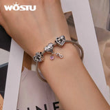 925 Silver Girl Boy Pet Bead Zircon Charms for Bracelet Necklace