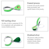 925 Silver Avocado Hoop Earrings Green Fruit Dangle Hook Plata