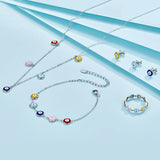 925 Silver Guardian Eye Bracelet Colorful Enamel CQB218