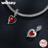 925 Silver Red Rose Flower Skull Charms Witch Bat Bead
