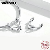 925 Sterling Silver Hand in Hand Bead Charm DIY Bracelet Necklace Pendant