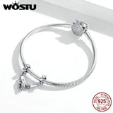925 Sterling Silver Hand in Hand Bead Charm DIY Bracelet Necklace Pendant