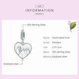 925 Sterling Silver Hand in Hand Double Heart Charms Pendants