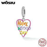925 Sterling Silver Happy Birthday Bear Heart Charms Beads For Women
