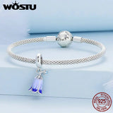 925 Silver Harebells Butterfly Orchid Charms for Bracelet Pendant