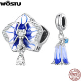 925 Silver Harebells Butterfly Orchid Charms for Bracelet Pendant