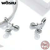 925 Silver Heart Bead Bicycle Charm for Bracelet Necklace Pendant