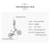925 Silver Heart Bead Bicycle Charm for Bracelet Necklace Pendant